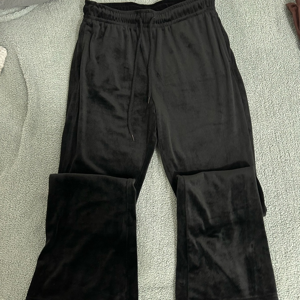 Colsie Black Velvet Flare Pants